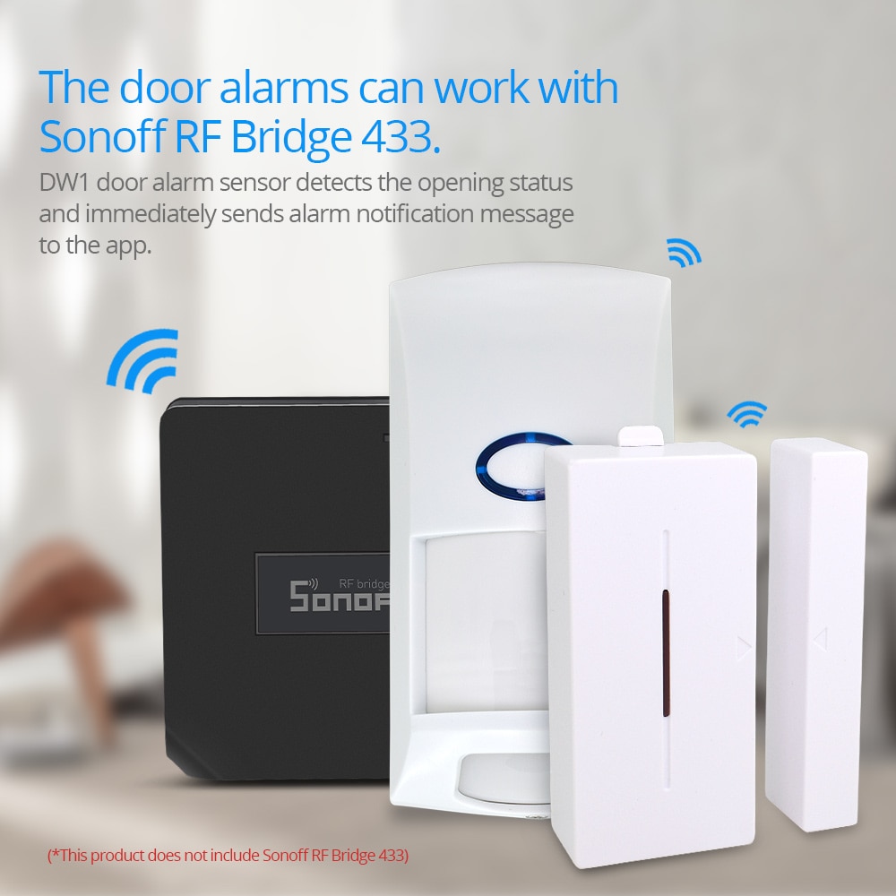 Sonoff 433 mhz rf bridge wifi dør vindue bevægelsessensor  dw1 trådløs detektor pir 2 433 alarm fjernbetjening smart hjem sikkerhedssystem