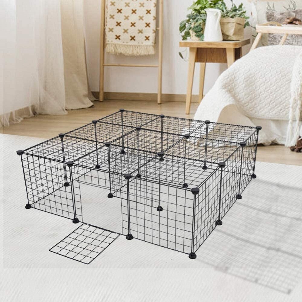DIY Metal Mesh Pet Playpen, Small Animal Cage Metal Wire Indoor Outdoor, Portable Metal Wire Yd Fence for Small Animals