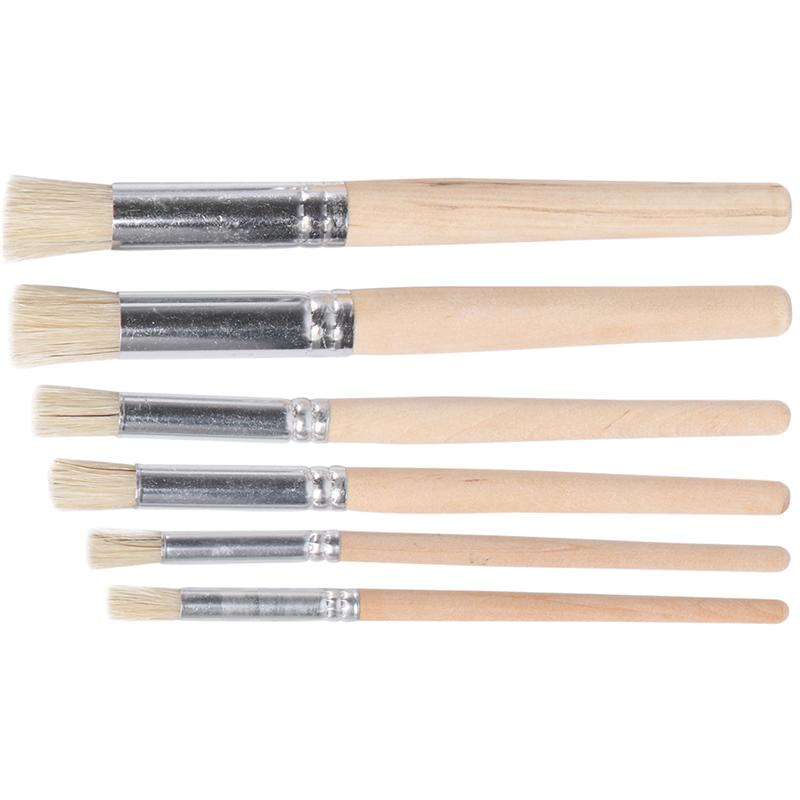 1 Set 6pcs pinceles de pintura de madera Premium portátil Durable arte cepillo pintura pinceles/brochas pincel de principiantes artistas