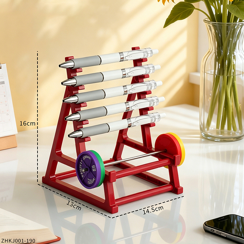 Kreativer Langhantel-Stifthalter mit Fitness-Thema, Fitness-Stifthalter, perfektes für Fitness-Enthusiasten, Gewichtheber: Marineblau