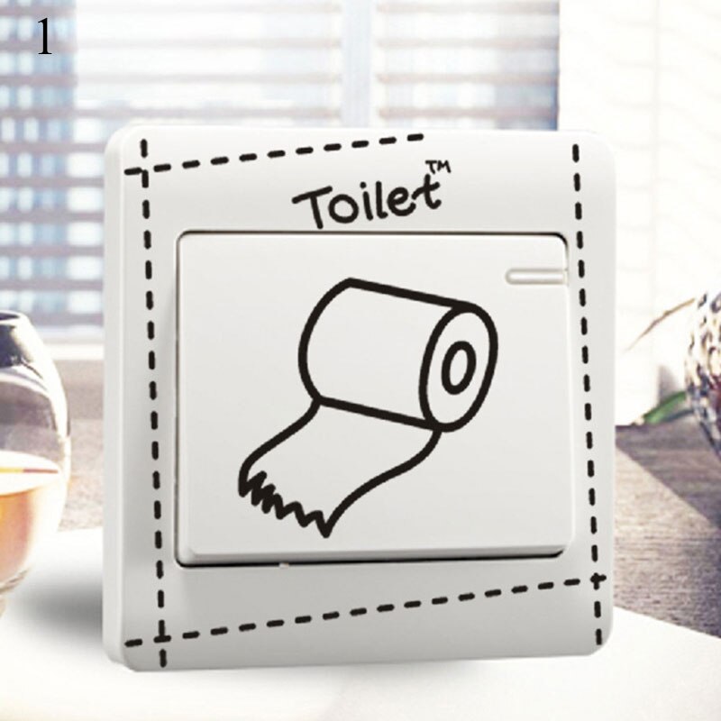 Comic series Switch Stickers Cute Light bulb Roll paper bathroom living room bedroom decorative wall sticker: 1