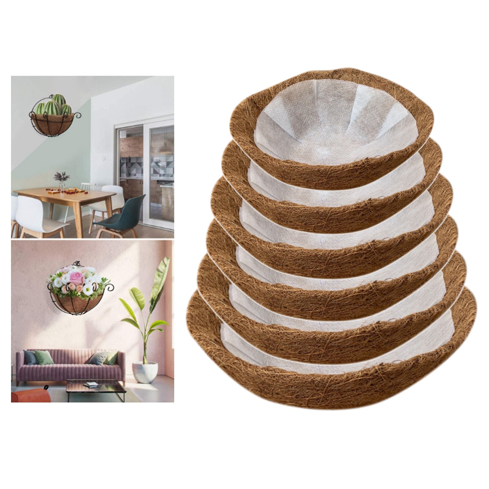 Repuesto de fibra de Coco no tejida, delineador grueso para cesta colgante de plantas, maceta para flores y verduras de jardín