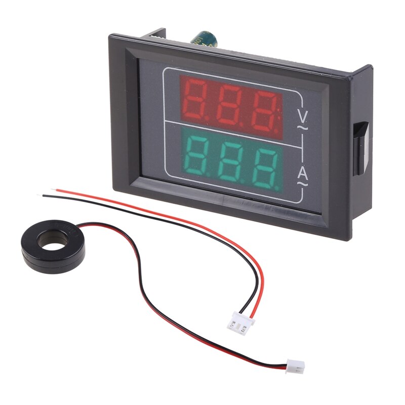 M6CF Volt Amp Meter Digital Voltmeter Ammeter Panel, 0.39 Inches LED 2 in 1 Multimeter 2-Wire Voltage Amperage Tester Gauge