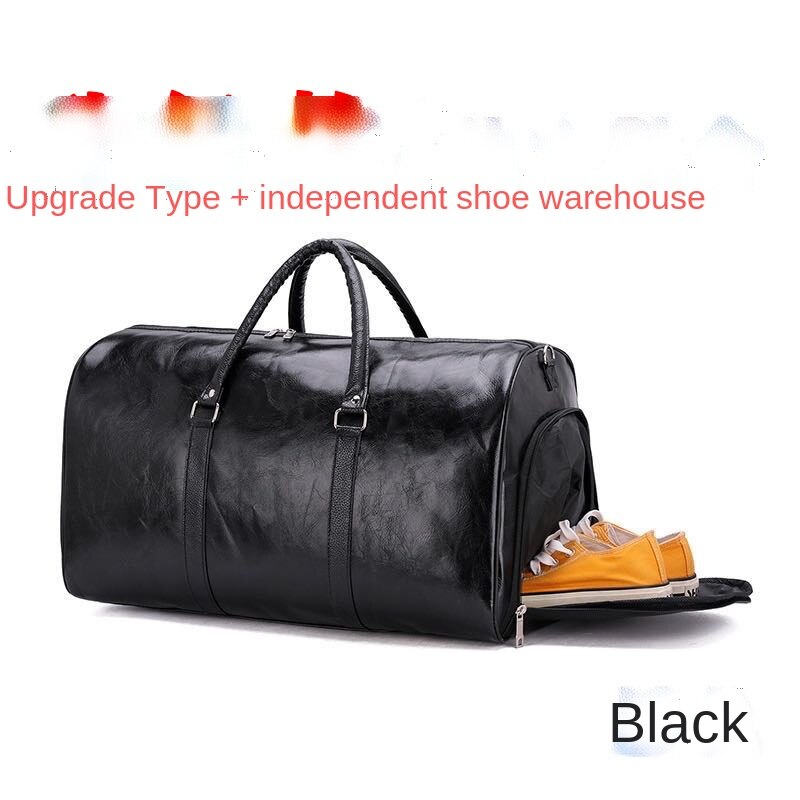 Leather Travel Bag Large Duffle Independent Big Fitness Bags Handbag Bag Luggage Shoulder Bag Black Men Zipper Pu Сумка: YELLOW