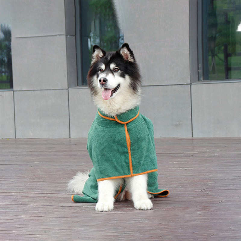Dog bathrobe, absorbent pet quick drying bath towel