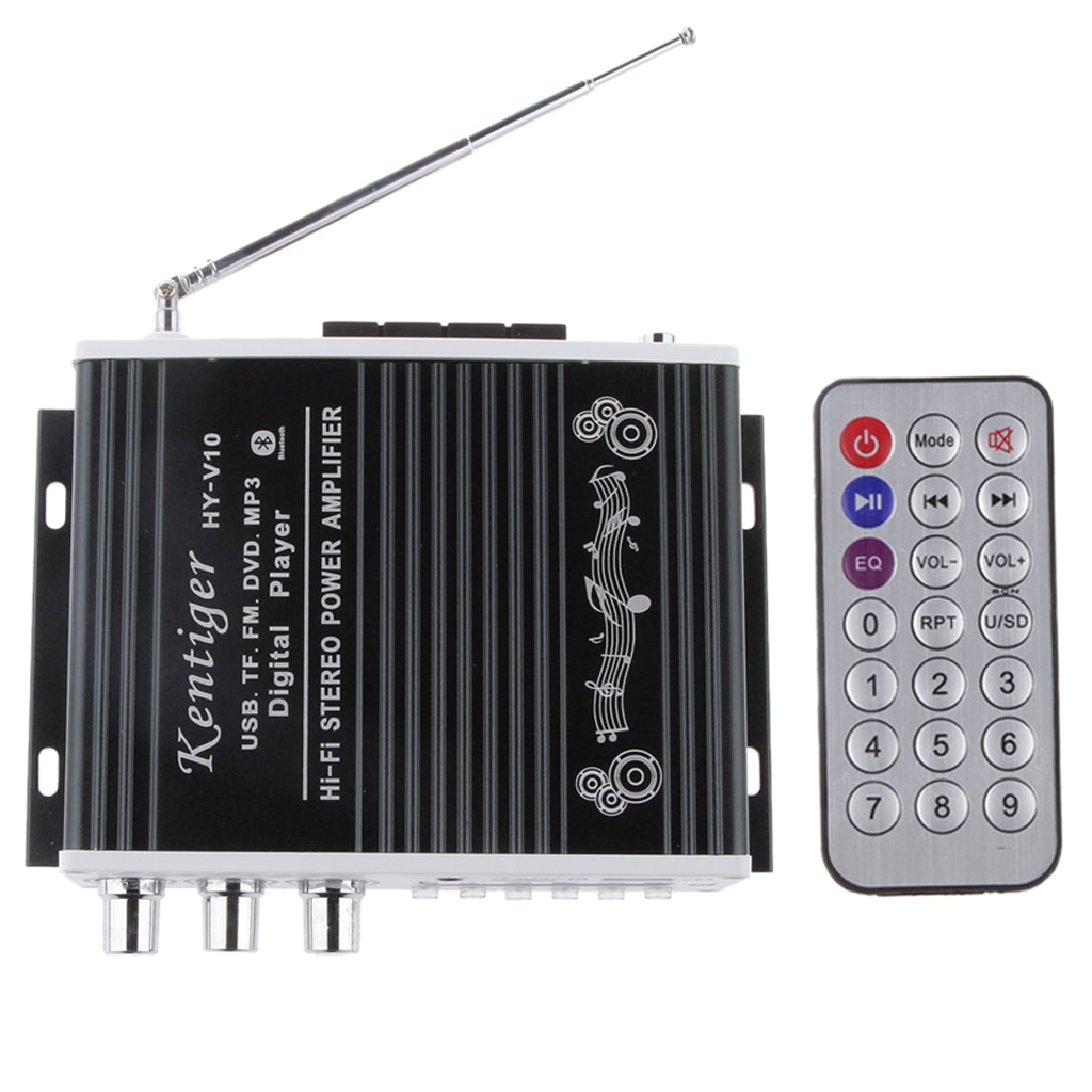 Kentiger HY-V10 Car Motorcycle Hi-Fi 2CH Stereo Amplifier Bluetooth for iPod TF FM DVD