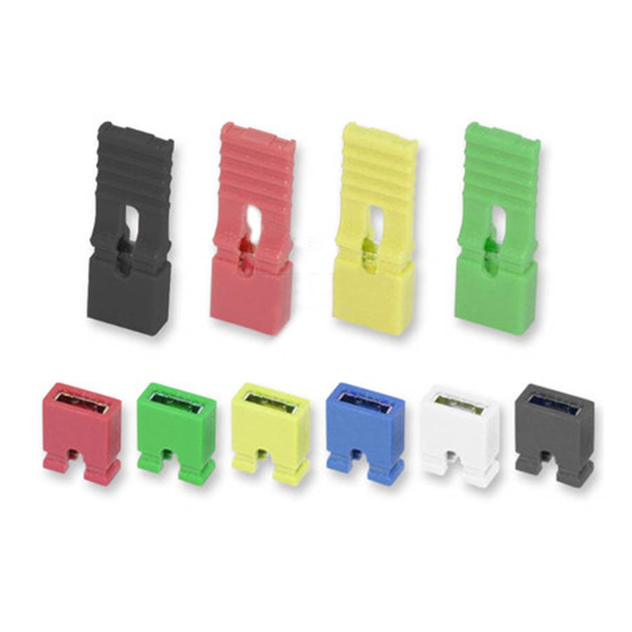 50 st 2.54mm pitch jumper cap pin header kontakt kort / lång typ jumper plug lock gör det själv reparationsdelar