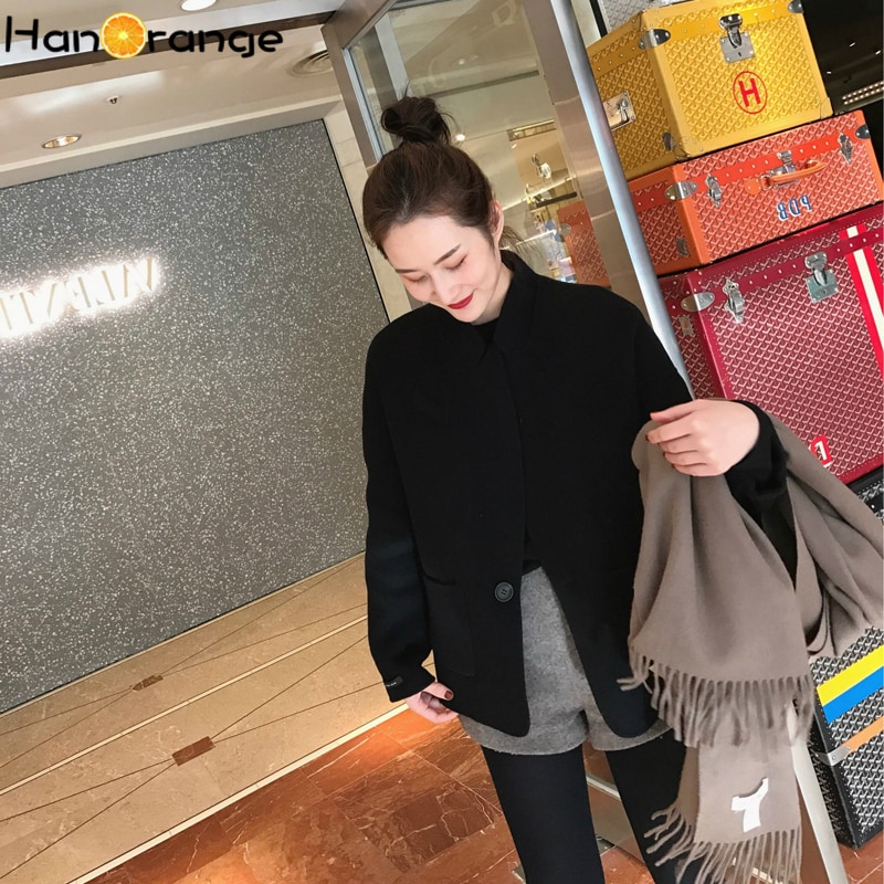 Loose plus size woolen coat women autumn and winter clothing lamb wool coat women short section