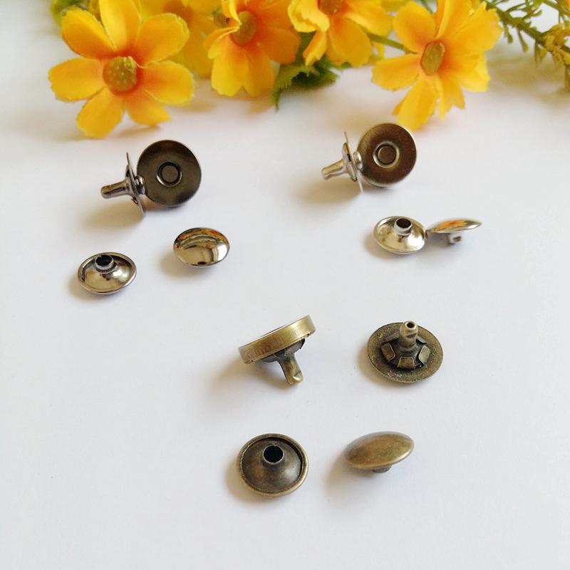 Fermoirs Magnétiques Ronds à Double Rivet, Fermoir à Bouton, Attache pour Sacs Artisanaux, Accessoires de Pièces, 14mm, 9/16 Pouces, 10 Ensembles/Lot