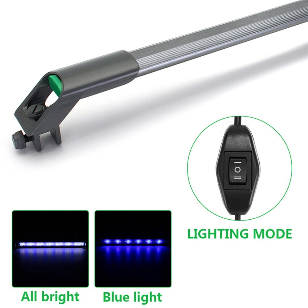 20Cm 18 Led Fish Tank Aquarium Light Wit Blauw Lamp Clip Op Waterdichte Bar AC110-240V Aquatic Zoetwater Planten Groeien bar Licht