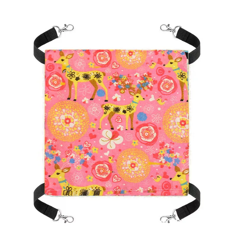 Letto amaca in tela per gatti letti per criceti per animali domestici letto sospeso su entrambi i lati letto a dondolo per animali domestici criceto scoiattolo coniglio resto forniture per il sonno: S / Grigio scuro