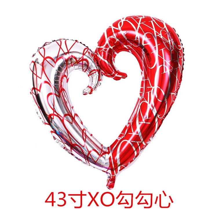 43 tommer rød sølv kærlighed hjertefolie balloner bryllupsbegivenhed jul halloween festival fødselsdagsfest  b2-2