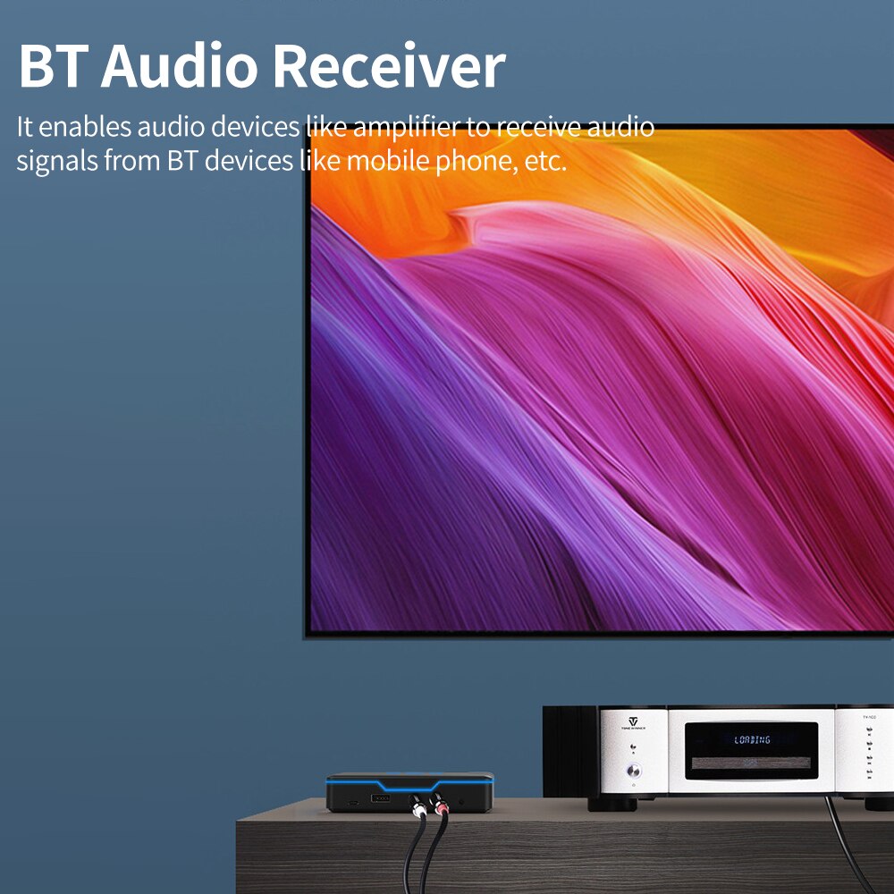 Bluetooth 5.0 Audio-ontvanger Met Aux Rca Uitgang Ondersteuning U Disk Spelen Audio Adapter Voor Bedrade Luidspreker Versterker Home Stereo