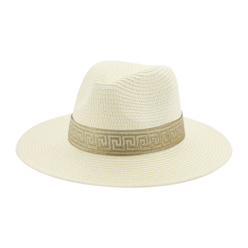 Cappelli per donna cappello a secchiello cappello estivo da donna cappello da sole solido cappelli di paglia fascia cappelli da spiaggia Casual per uomo cappello estivo Sombreros De Mujer: milk white