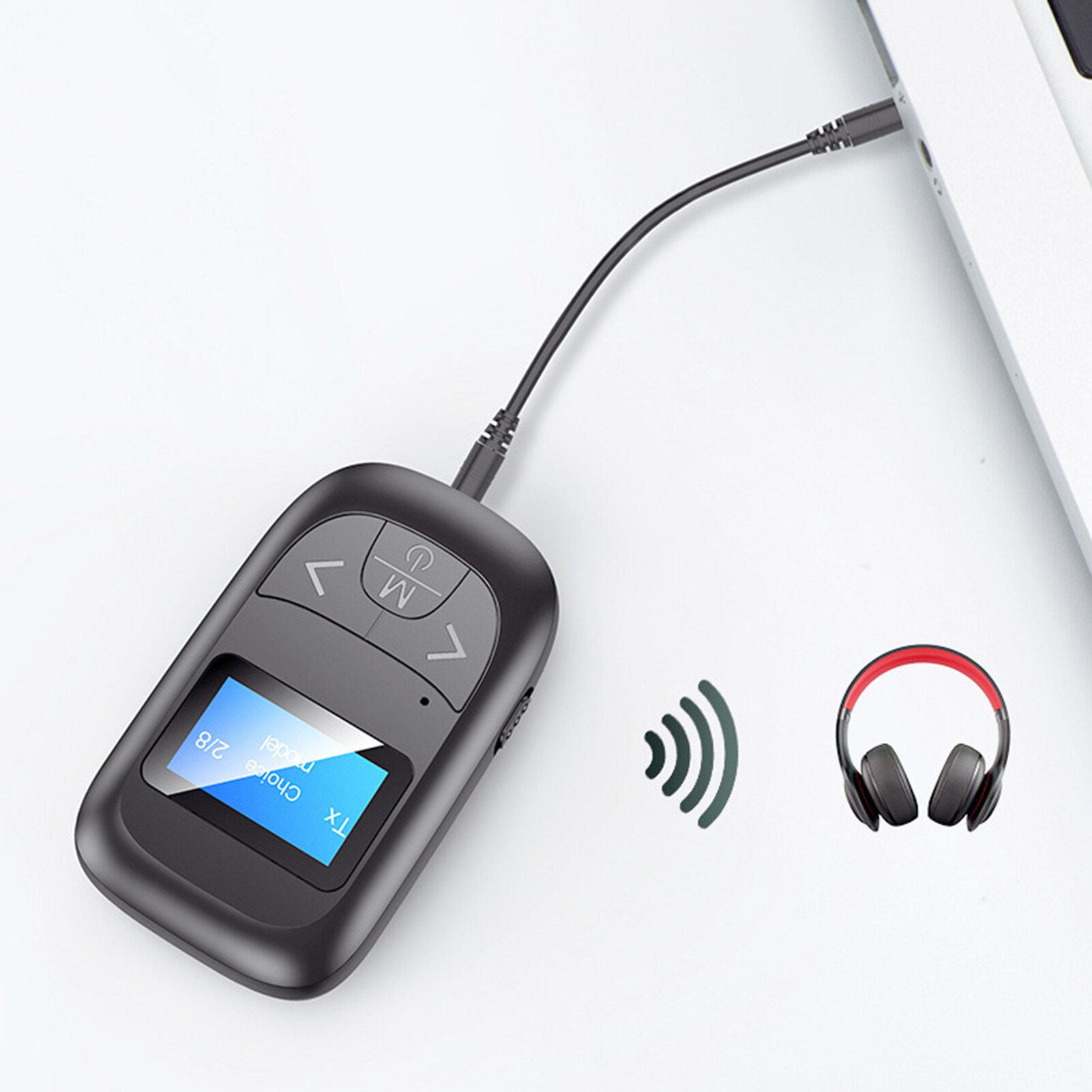 Bluetooth 5.0 Adapter LED Screen Wireless Audio Blue Tooth Transmitter Receiver for PC TV Car 3.5mm AUX Music Sender Adapter