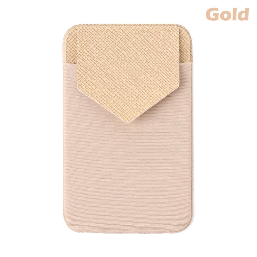 Portafoglio elastico per cellulare porta carte di credito porta carte di credito adesivo tascabile custodia universale per cellulare: A-gold