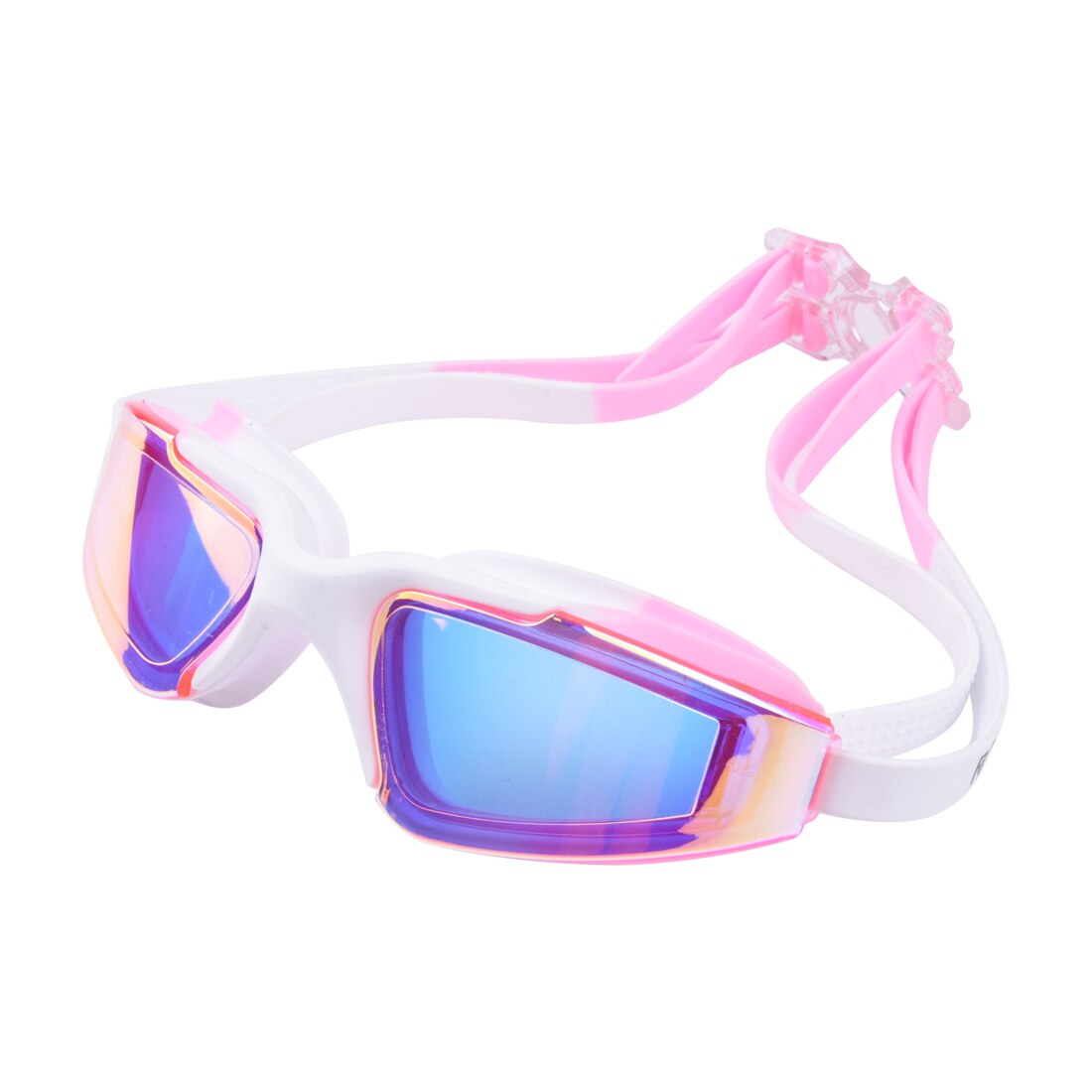 Zwembril Anti-Fog Uv Professionele Siliconen Zwemmen Bril Voor Mannen Vrouwen Volwassenen Kinderen Duiken Waterdichte Sport Eyewear: Pink with White