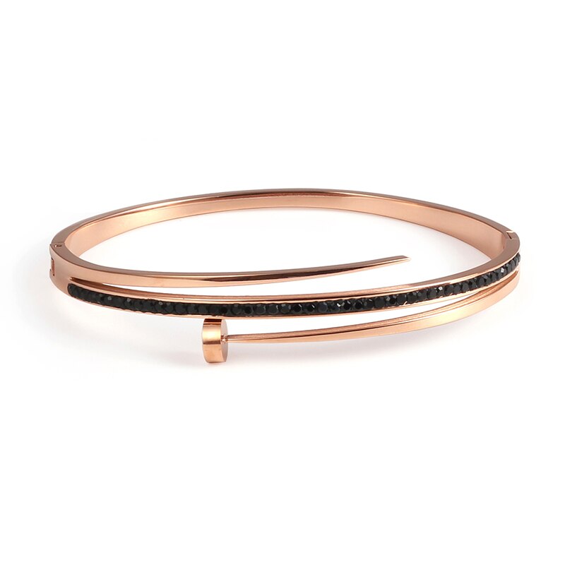 316 rustfritt stål rosa gull spiker armbånd kjærlighet armbånd nikkel gratis smykker for kvinner