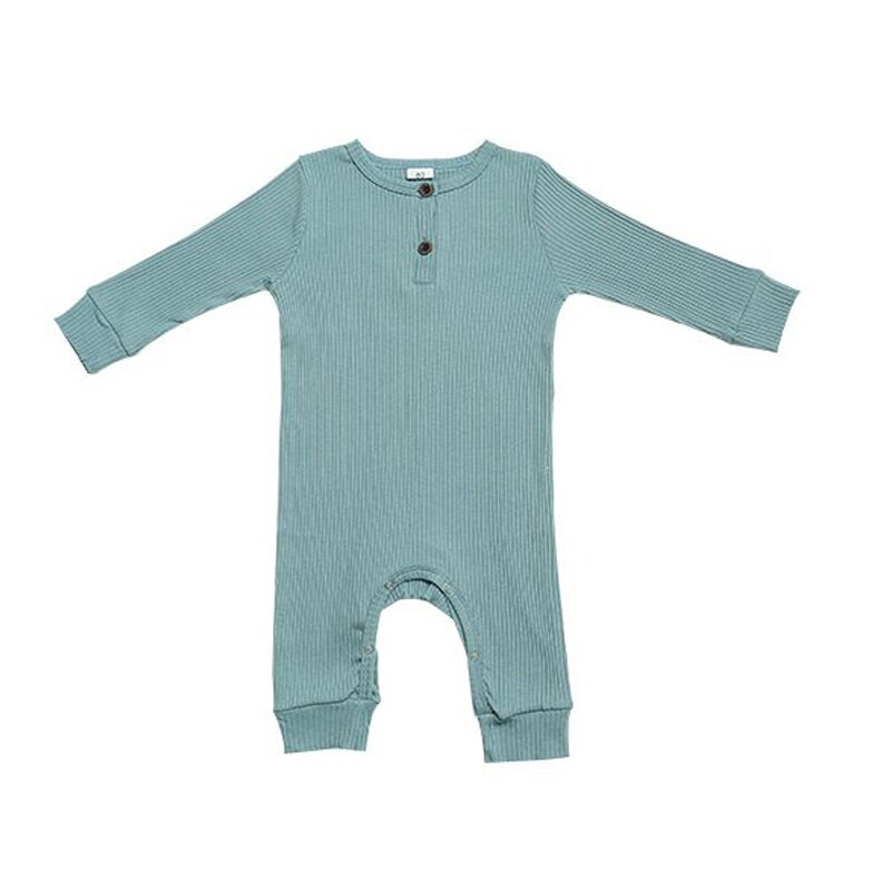Baby-jumpsuits für frühling und herbst, Baby-Karosserie mit knöpfen, langärmelig, einfarbig, warm, Outfit 0-24m: 3