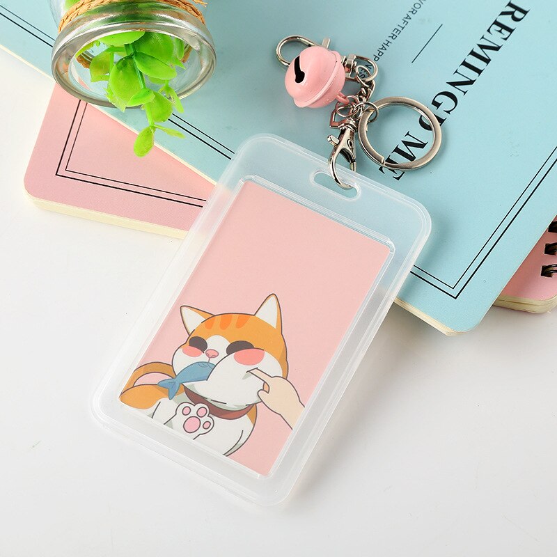 Bank Credit Card Holder Card Cover Cartoon Cute Student Bus ID Card Cover Bag Women Men Keychain Card Case Kids