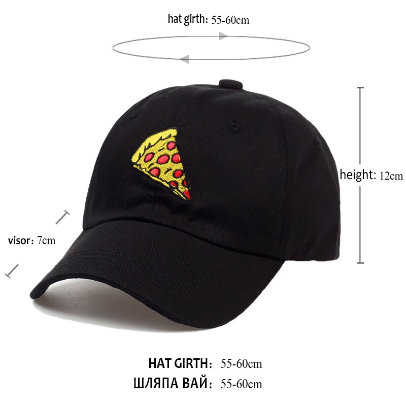 Pizza broderi baseballmössa lastbilsmössa för kvinnor män unisex justerbar storlek pappa keps hattar