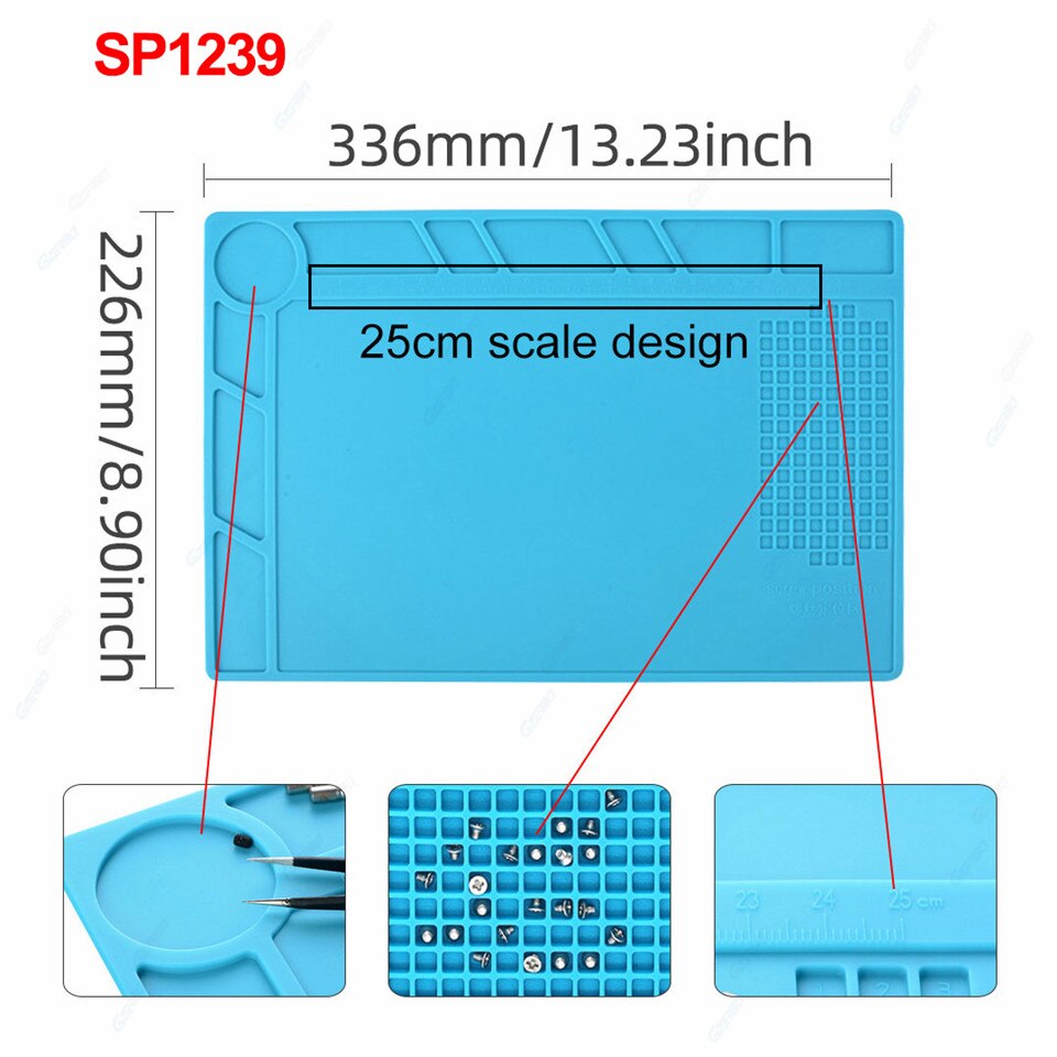 Gzerma Draagbare Reparatie Gereedschap Kit Voor Mobiele Telefoon Thuis Elektronica Computer Horloge Reparatie Precisie Schroevendraaier Set Met Reparatie Mat: SP1239 Repair Mat
