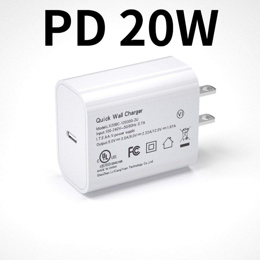 UL FCC PSE Approved US JP Plug in AC DC 20W Power Adapter Charger 5V 9V 12V Fast Charger For iPhone 13 Pro Max
