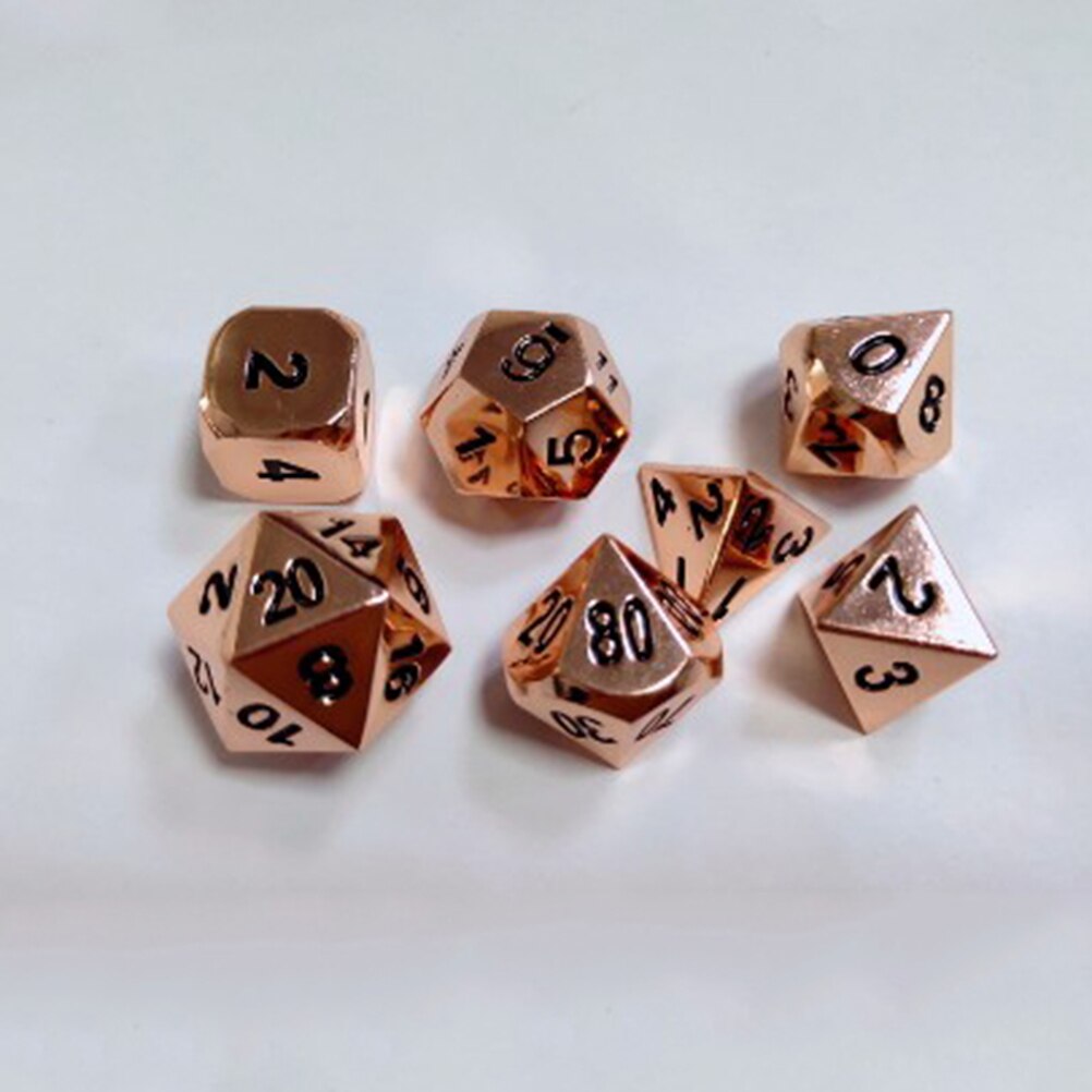 7 pçs dados poliédricos durável entretenimento de metal premium lazer jogo de tabuleiro prop dice