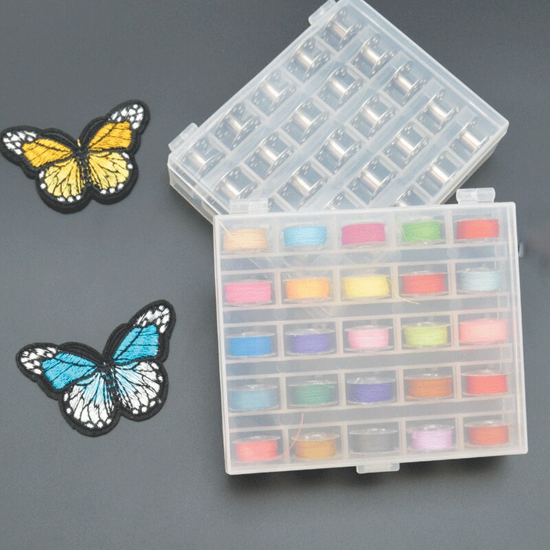 25 Slots Empty Thread Axis Reel Box Sewing Machine Spool Box Cover Sewing Accessories Household Storage Box