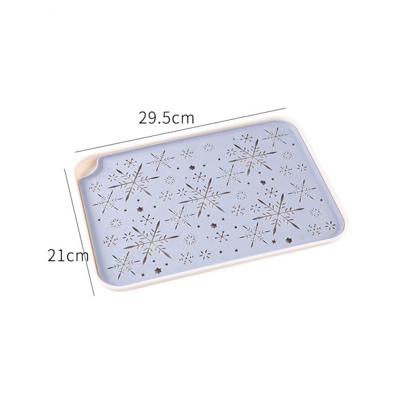 Double Tray Water Cup Plastic Drainage Tray Household Living Room Rectangular Tea Tray Fruit Tray Drainage Basket: S grey