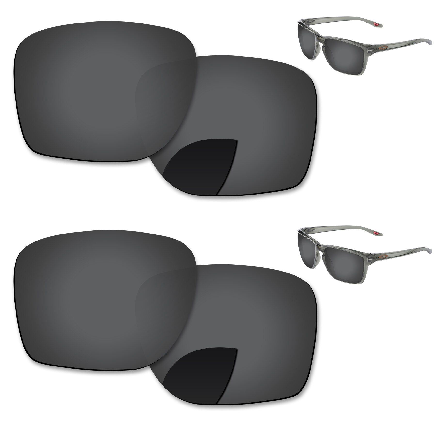 Alphax Vervanging Lenzen Voor Oakley Sylas OO9448-Zonnebril Gepolariseerde-Meerdere Opties: 2 Pairs-Black-Black