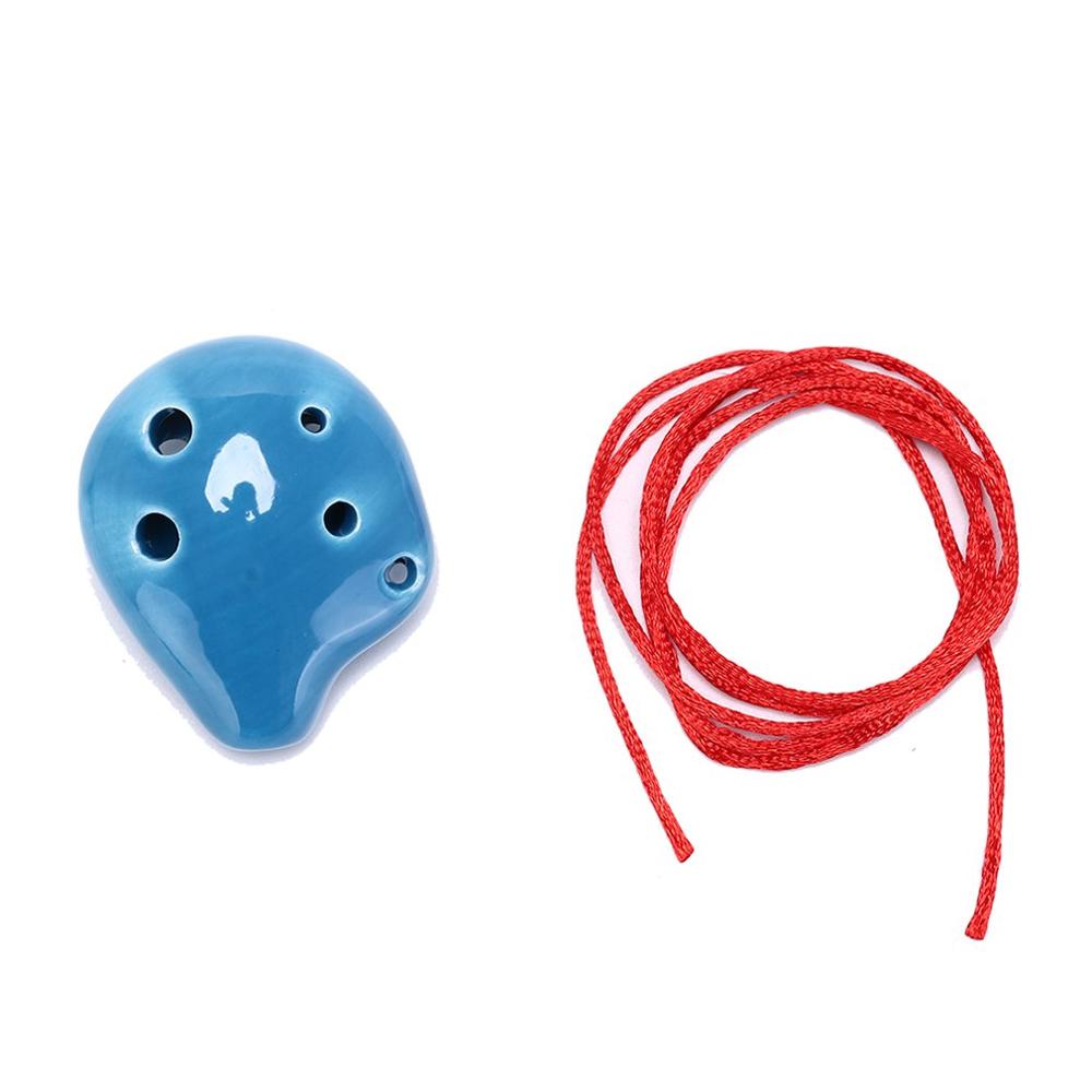 Fløyte ocarina 6 hull sopran c keramisk fløyte ocarina of time mini ocarina fløyte gutt leketøy musikkinstrumenter: Lyse blå