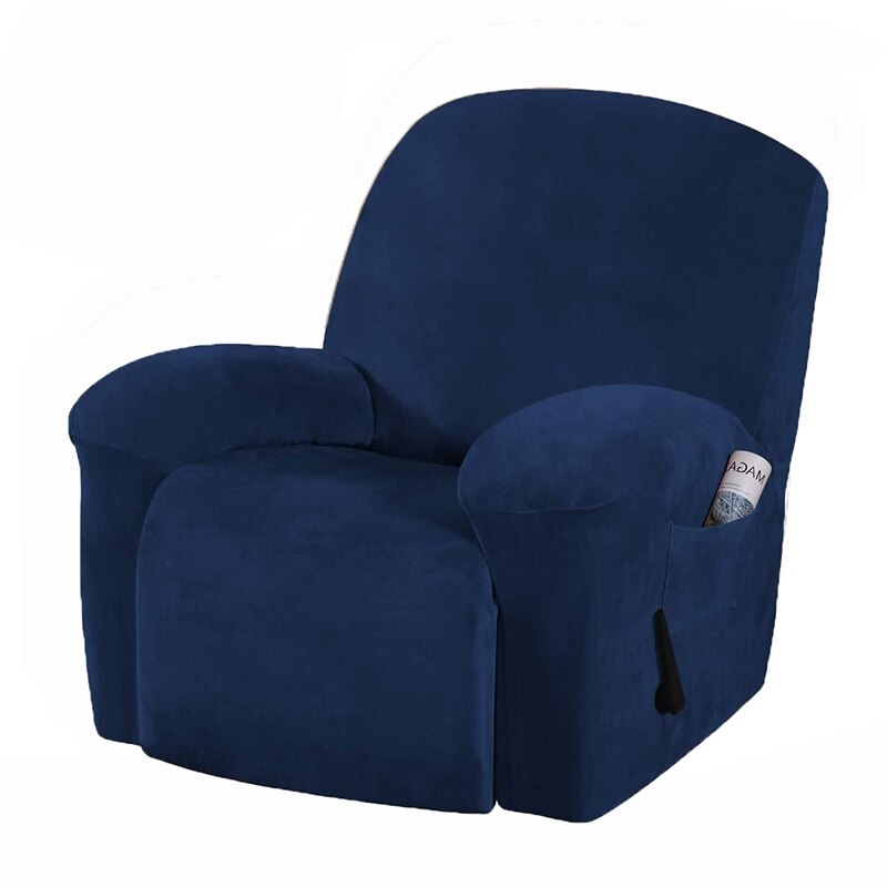 solidny kolor fotel rozkładany rozciągać aksamitna sofa pokrywa zagęścić elastan leżak ramię pokrowiec na krzesło s fotel rozkładany ochraniacz leniwy chłopiec pokrowiec na krzesło: C Recliner pokrywa