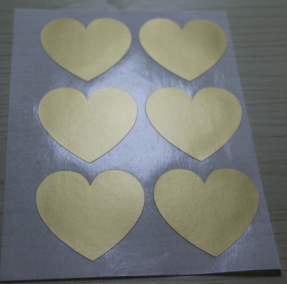 3.8 cm Metallic gold hart sticker