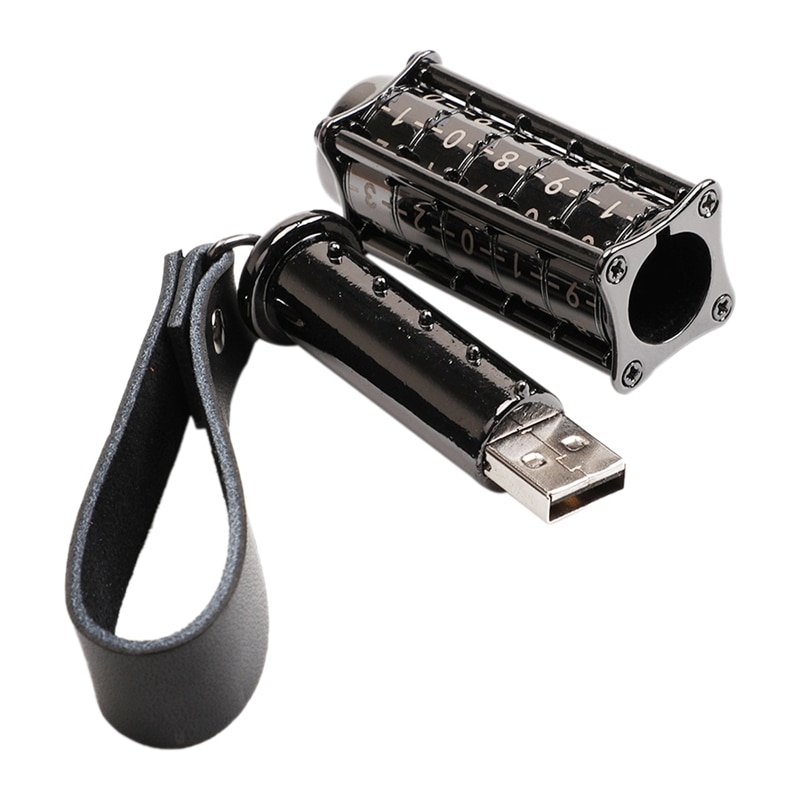 Mini usb flash drive roterende hoge snelheid u stick memory stick 64gb met een mechanisch combinatieslot