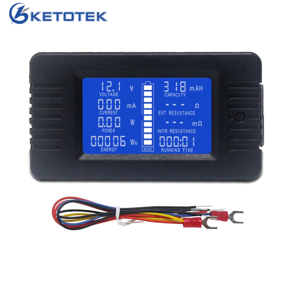 Car Battery Tester Power Digital Ammeter Voltmeter Energy Consumption SOC Running time Meter DC 0-200V 10A 50A 200A 300A
