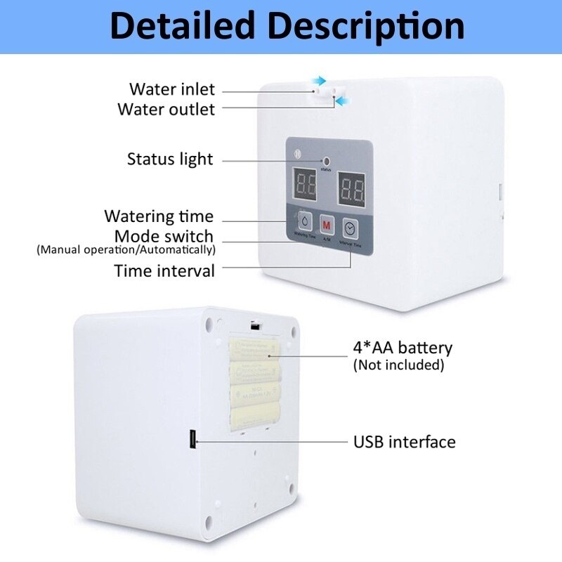 DIY Micro Automatic Drip Irrigation Kit, Houseplants Self Watering System with 30-Day Programmable Water Timer