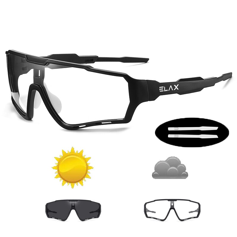 Elax photochromic pyöräily pyörälasit urheilu aurinkolasit miesten naisten mtb polkupyörälasit pyöräilylasit: Ap1