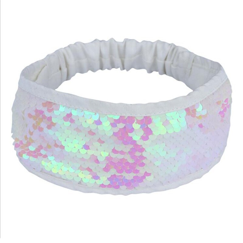 Lentejuelas sirena brillo lentejuelas deporte diademas para chicas antideslizante brillante pelo Hairband accesorios de estilo