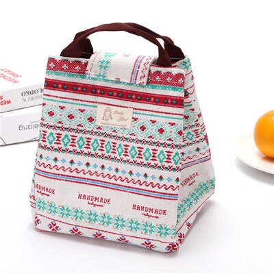 Thermal Insulated Lunch Bags for Women Kids Large Capacity Picnic Food Bag Portable Canvas Cooler Bag Fruits Fresh Storage Pouch