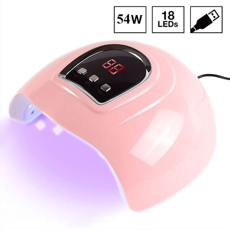 54W UV gran lámpara del espacio secador de uñas Led luz para manicura la terapia de arte de uñas de manicura lámpara