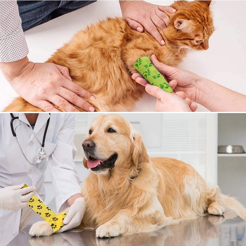 Pet Wrap Bandage Dog Cat Elastic Self Adhering Bandage Injury Wrap Tape for Wrist Ankle Sprains Swelling