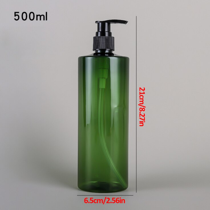 Press typ lotion tom flaska 500ml badrum schampo stor kapacitet emulsionsbehållare flytande tvål dispenser: Grön