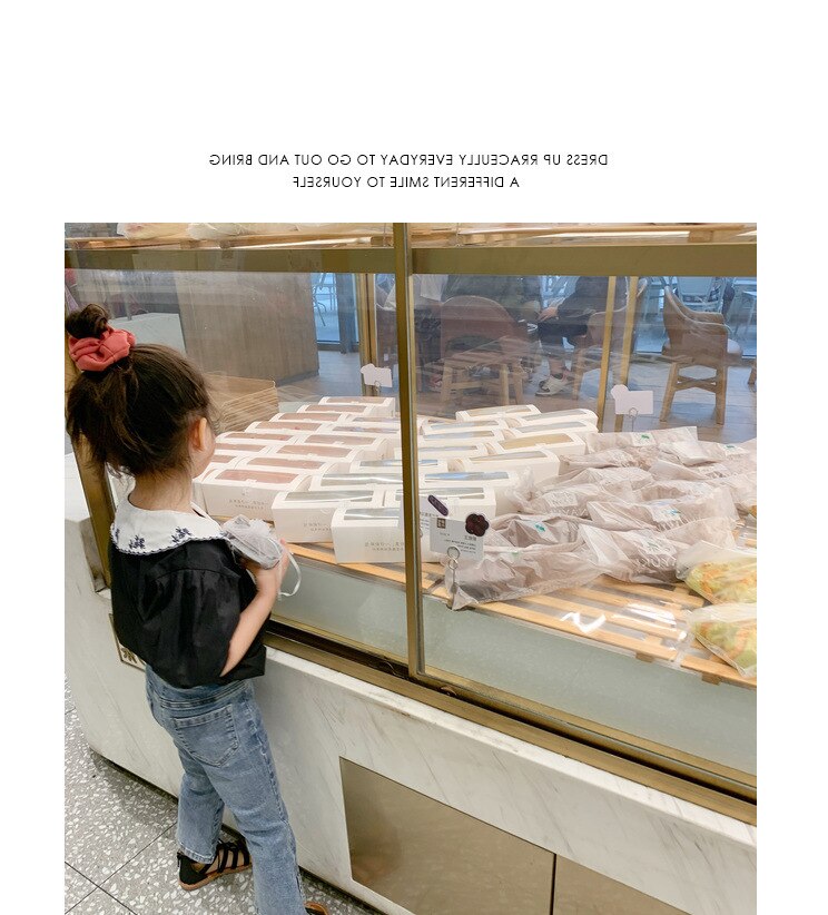 Camisa de algodón Floral para bebé, blusa con cuello vuelto con bordado de flores para niña pequeña, Tops de manga corta a cuadros de algodón para niño, ropa