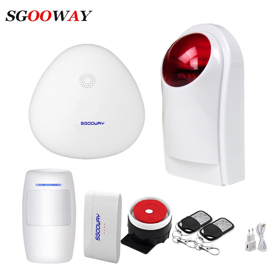 Sgooway Wireless Wifi Home Burglar Security Alarm System With Door Sensors Detectors Temperature Humidity Sensor: V10 Bundle G