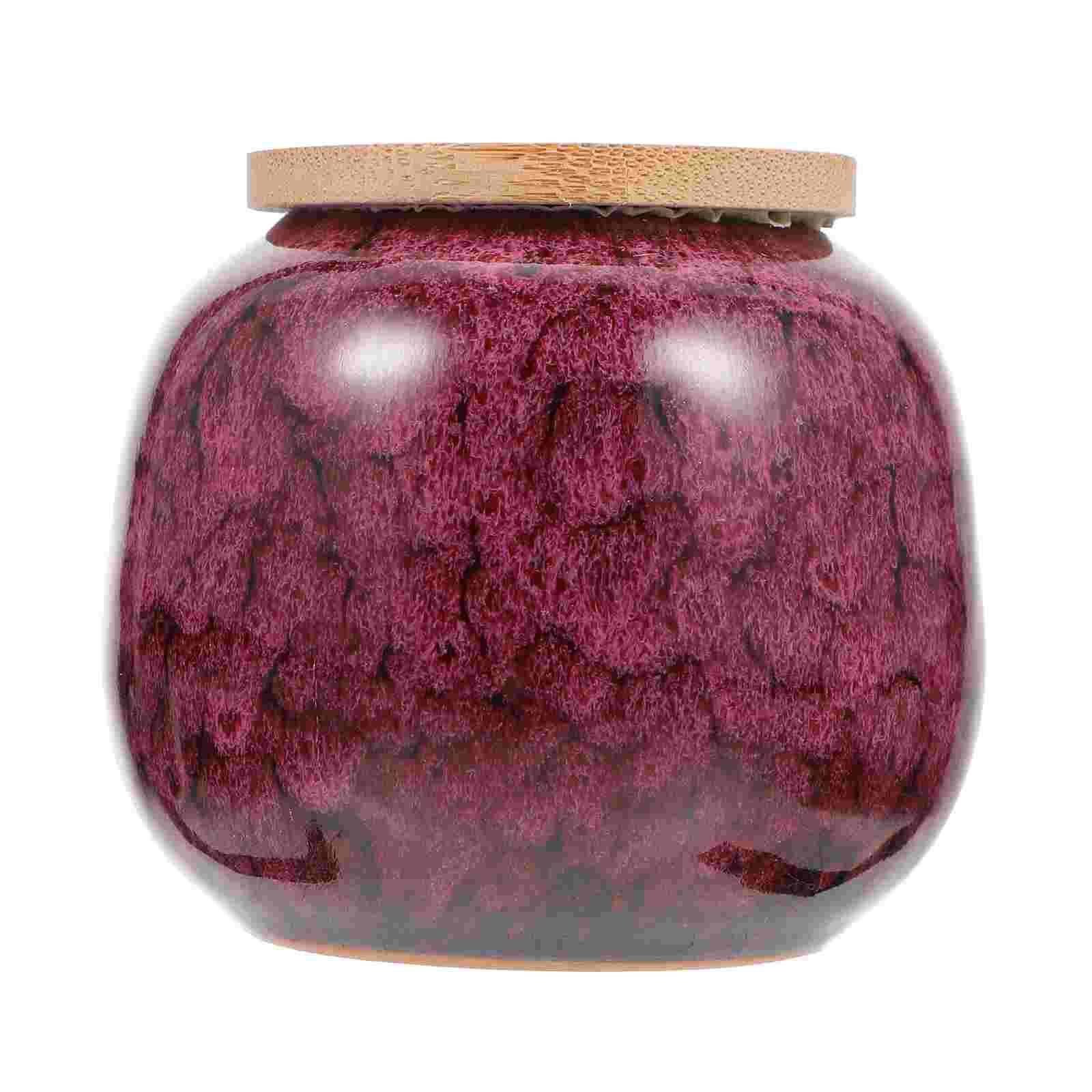 Ceramic Tea Jar Storage Tank Tea Sealed Jar Tea Leaves Organizer for Home Use: Red