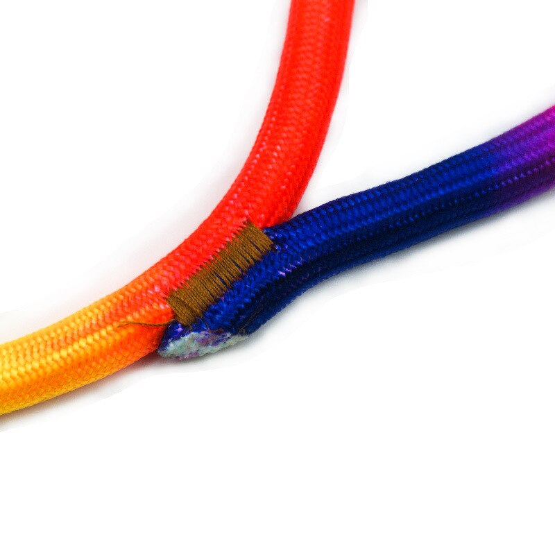 Arcobaleno di colore Rotondo Guinzaglio Del canna Doppio Filo di nylon animale domestico Guinzagli Nero gancio di Trazione Corda per Harnesss collare di canna A Piedi Cavi