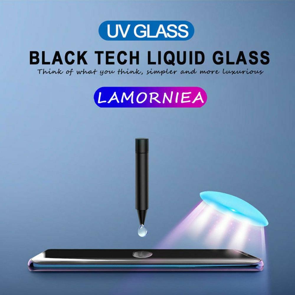 til samsung  s10 s10 pluss full lim uv flytende herdet glass skjermbeskyttelsessett til samsung  s10+  beskyttende film herdet glass