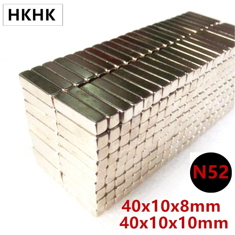 10/20 Pcs/Lot N52 Magneet 40X10X8 Mm 40X10X10 Mm Sterke Mm vierkante Ndfeb Zeldzame Aarde Magneet 40Mm X 10 Mm X 10 Mm Neodymium Magneten