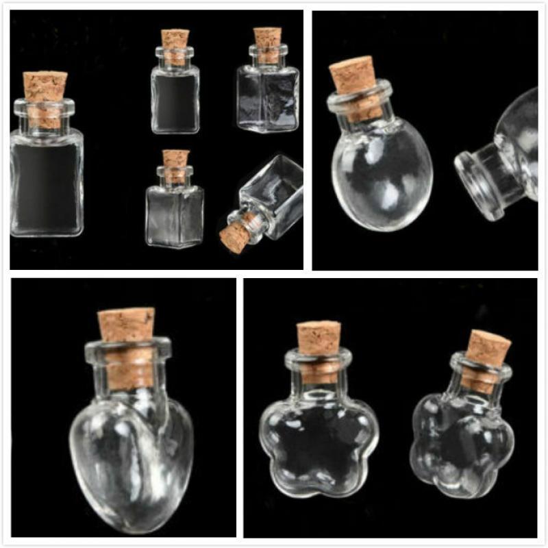 Mini bouteille de souhait en verre avec bouchon en liège, 10 pièces, petites bouteilles de souhait à dérive claires pour fête de mariage, fournitures de décoration de maison
